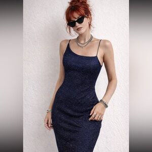 Vintage I.N. San Francisco Sparkley Evening Dress midnight Blue